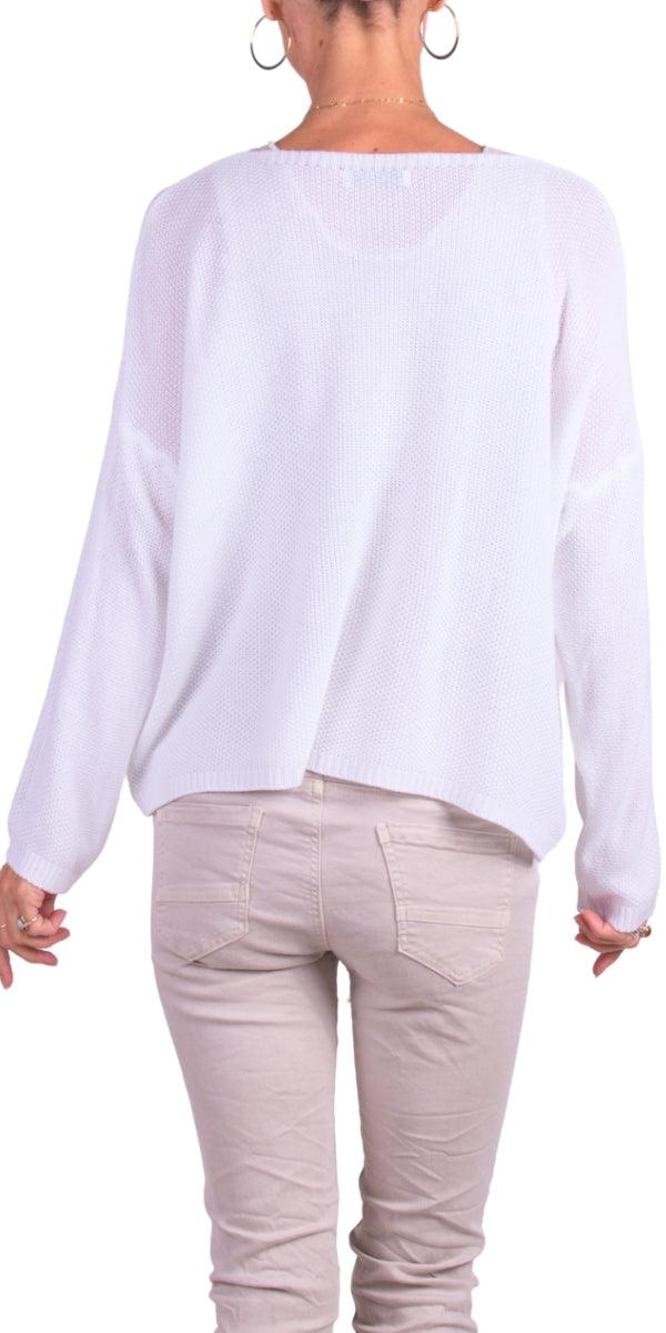 Emma Sweater - Gigi Moda - Made in Italy # Gigi Moda, Knit, knit sweater, Long Sleeve, made in italy, one size, Sweater, Top, V Neck