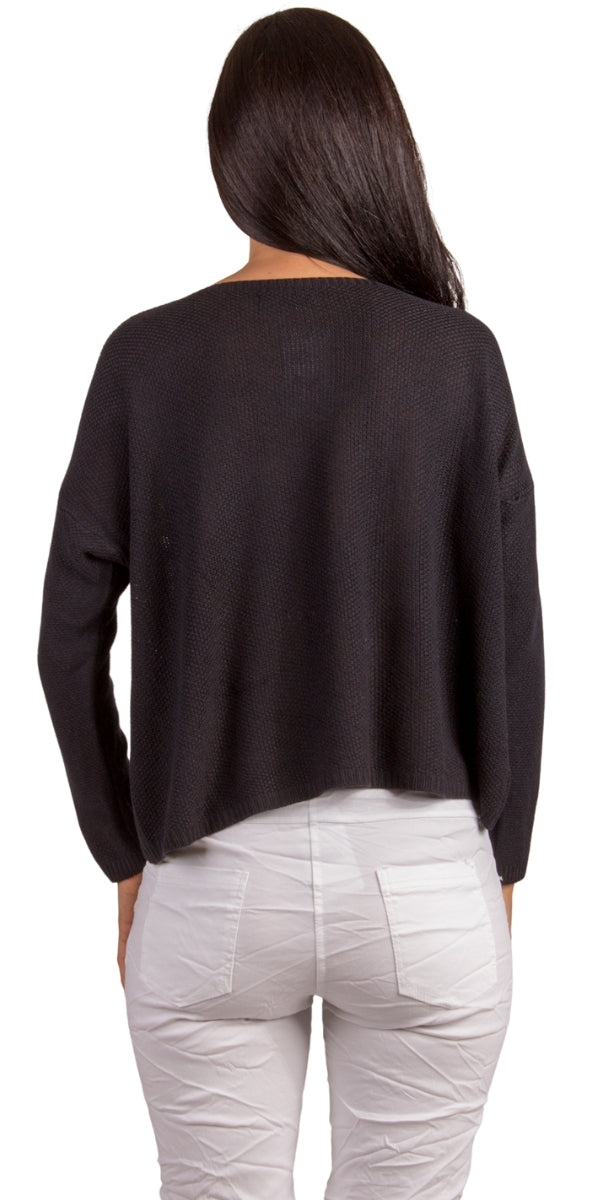 Emma Fiori Sweater - Gigi Moda - Made in Italy # floral, floral design, Floral Print, Gigi Moda, Knit, knit sweater, Long Sleeve, made in italy, one size, Sweater, Top, V Neck