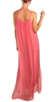Venus Silk Dress - Gigi Moda - Made in Italy # 100% Silk, Dress, Gigi Moda, Made in Italy, Maxi Dress, OS, resort, resort wear, Silk, Sleeveless, Spaghetti Strap, washable