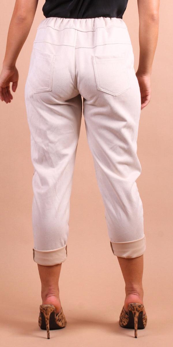 Figo Tie-Waist Pants - Gigi Moda - Made in Italy # 80's, animal print, COMFY PANTS, Cropped pants, faux suede, gigi moda, Italian pant, Leopard Print, Made in Italy, matching set, maxretail, Metallic, metallic shine, Pants, STRETCHY PANT, Tie waist