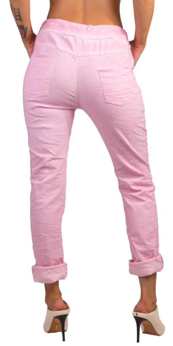 Poluma Pants - Gigi Moda - Made in Italy # Cropped pants, drawstring, drawstring pants, Gigi Moda, lightweight, made in italy, Pants, plain, pockets, stretch