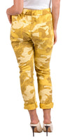 Poluma Camo Print Pants - Shop Gigi Moda - Made in Italy # Camo, Camo pant, Camo print, Cropped pants, drawstring, Gigi Moda, lightweight, made in italy, pockets, stretch, Tie waist