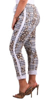Poluma Houndstooth Pants - Gigi Moda - Made in Italy # animal print, cheetah print, Cropped pants, drawstring, Gigi Moda, Houndstooth, lightweight, made in italy, maxretail, pockets, stretch, Tie waist