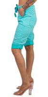 Poluma Bermuda Shorts - Gigi Moda - Made in Italy # bermuda shorts, cuffed shorts, drawstring, drawstring shorts, Gigi Moda, Made in Italy, one size, OS, Pockets, shorts, side pockets, spring
