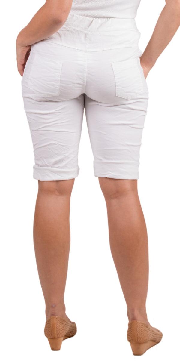 Poluma Bermuda Shorts - Gigi Moda - Made in Italy # bermuda shorts, cuffed shorts, drawstring, drawstring shorts, Gigi Moda, Made in Italy, one size, OS, Pockets, shorts, side pockets, spring