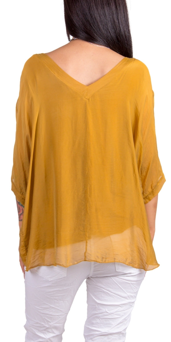 Diana Top - Gigi Moda - Made in Italy # 100% Silk, Blouse, free shipping, Gigi Moda, italian top, Made in Italy, OS, resort, resort wear, Silk, Top, washable