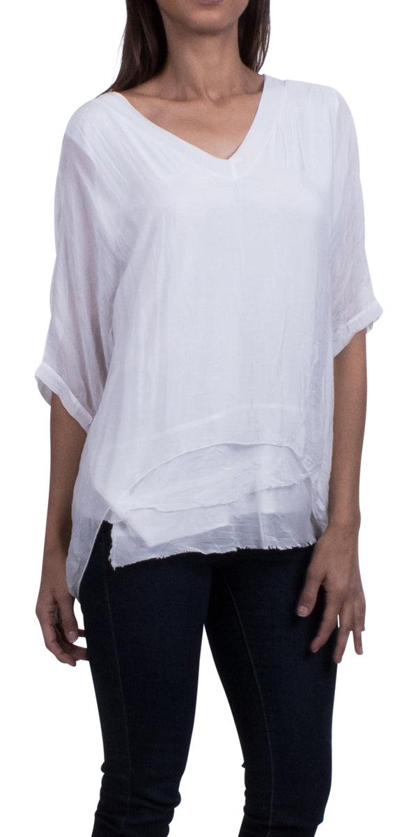 Diana Top - Gigi Moda - Made in Italy # 100% Silk, Blouse, free shipping, Gigi Moda, italian top, Made in Italy, OS, resort, resort wear, Silk, Top, washable