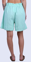 Armonia Linen Shorts - Gigi Moda - Made in Italy # belt loops, elastic waist, elastic waistband, Frayed Edge, Gigi Moda, Linen, Made in Italy, one size, OS, raw edge, shorts, spring, stretchy waistband