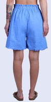 Armonia Linen Shorts - Gigi Moda - Made in Italy # belt loops, elastic waist, elastic waistband, Frayed Edge, Gigi Moda, Linen, Made in Italy, one size, OS, raw edge, shorts, spring, stretchy waistband