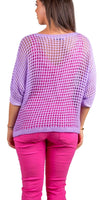 Rosana Knit Sweater - Shop Gigi Moda - Made in Italy # batwing, comforatable fit, Cover Up, Gigi Moda, holes, Knit, knit sweater, made in italy, mesh sweater, shop gigi moda, Sweater, swimsuit cover up, womans clothing