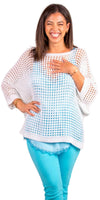 Rosana Knit Sweater - Shop Gigi Moda - Made in Italy # batwing, comforatable fit, Cover Up, Gigi Moda, holes, Knit, knit sweater, made in italy, mesh sweater, shop gigi moda, Sweater, swimsuit cover up, womans clothing