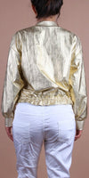 Ornella Bomber Jacket - Gigi Moda - Made in Italy # bomber jacket, cinched waist, Gigi Moda, Italian jacket, Jacket, Made in Italy, maxretail, Metallic, metallic shine, Pockets, retro jacket, zip up, Zipper