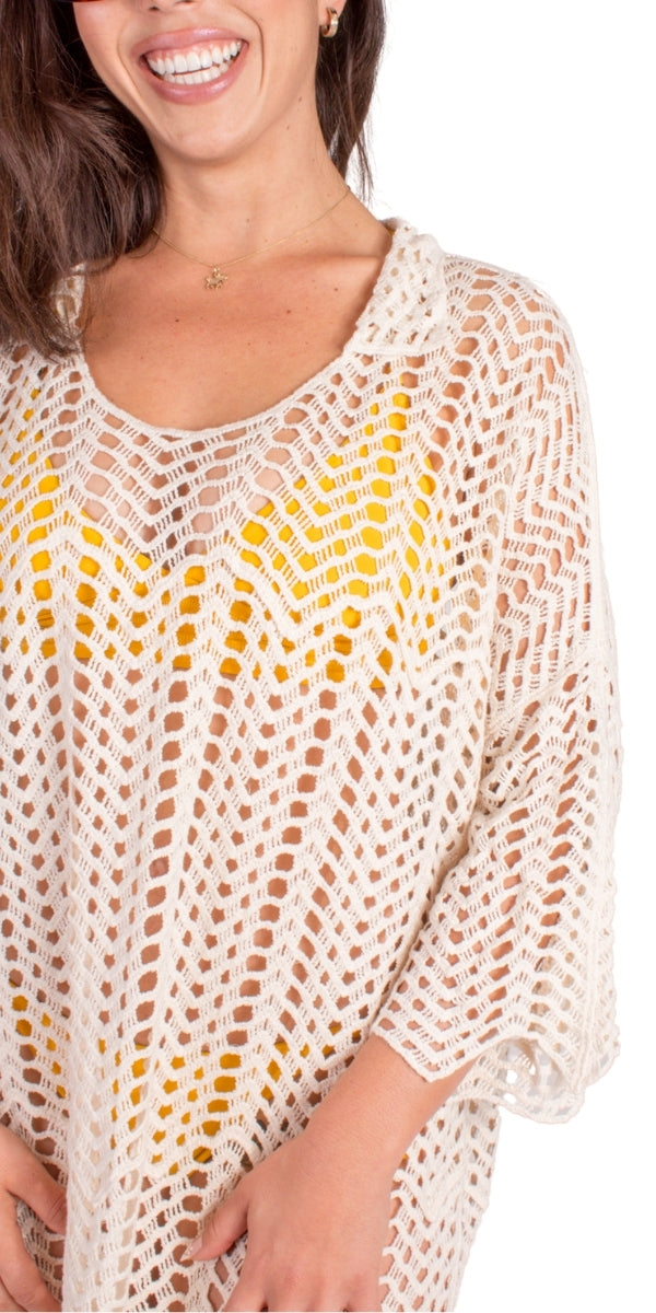 Baia Crochet Dress Cover Up - Gigi Moda - Made in Italy # beach dress, Cover Up, Crochet, crochet dress, Gigi Moda, made in italy, midi dress, resort dress, resort wear, swimsuit cover up