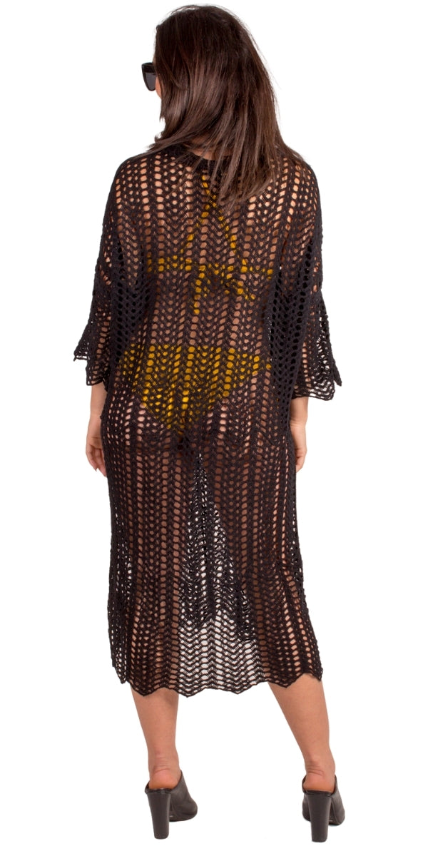 Baia Crochet Dress Cover Up - Gigi Moda - Made in Italy # beach dress, Cover Up, Crochet, crochet dress, Gigi Moda, made in italy, midi dress, resort dress, resort wear, swimsuit cover up