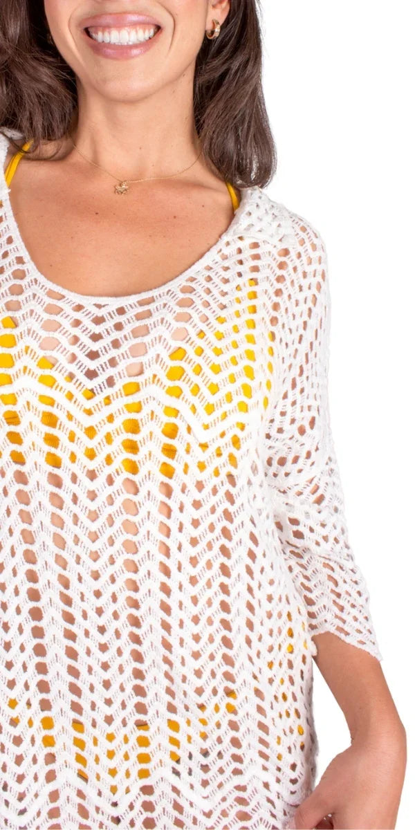 Baia Crochet Dress Cover Up White