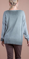 Messina Sweater - Shop Gigi Moda - Made in Italy # casual sweater, front pocket, Gigi Moda, Italian Sweater, knit sweater, Made in Italy, Pocket, Sweater, V Neck