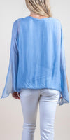 Parma Silk Blouse - Shop Gigi Moda - Made in Italy # 100% Silk, Balloon Hem, Bell sleeve, Blouse, Gigi Moda, italian top, Made in Italy, OS, Silk, silk blouse, Silk top, Top
