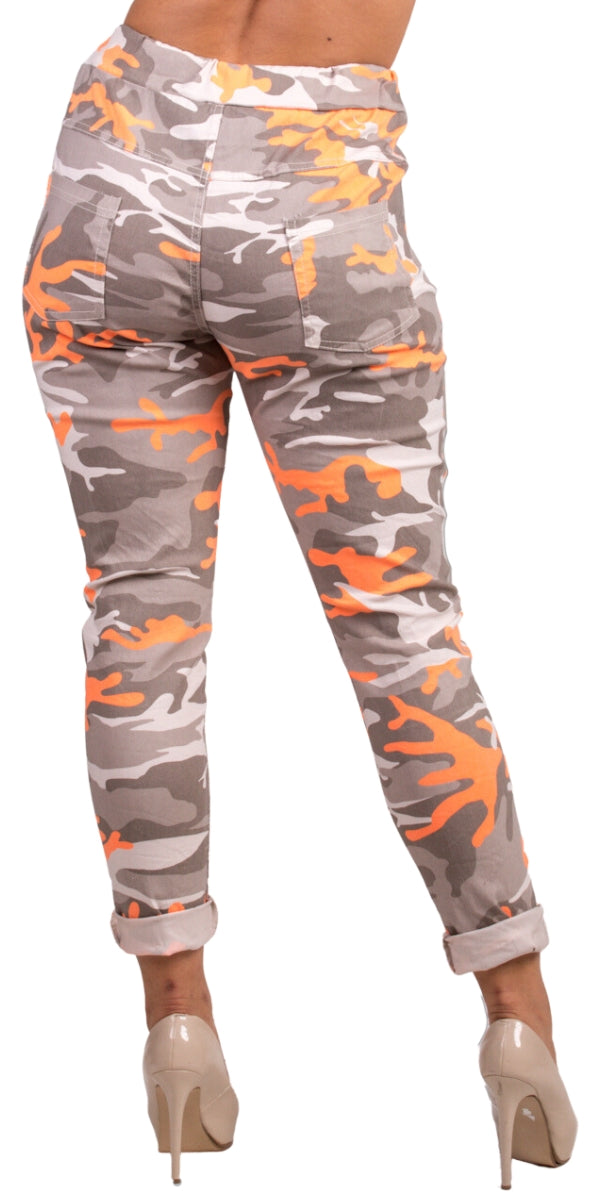 Camo pants womens on sale orange