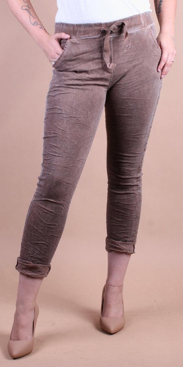 Poluma Pants - Gigi Moda - Made in Italy # Cropped pants, drawstring, drawstring pants, Gigi Moda, lightweight, made in italy, Pants, plain, pockets, stretch