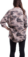 Leona Button Top - Gigi Moda - Made in Italy # Buttons, Camo, cuffed-sleeves, made in italy, placket, Print, sequins, Top