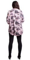 Leona Button Top - Gigi Moda - Made in Italy # Buttons, Camo, cuffed-sleeves, made in italy, placket, Print, sequins, Top