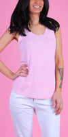 Avena Cotton Tank - Gigi Moda - Made in Italy # 100% Cotton, Cotton, cotton top, Gigi Moda, Made in Italy, one size, OS, Sleeveless, spring, summer, tank, Tank Top, Top