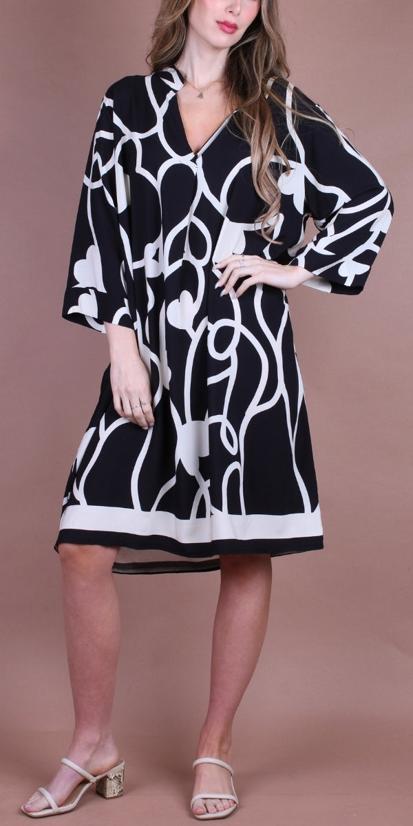 Aurora Abstract Heart Print Dress