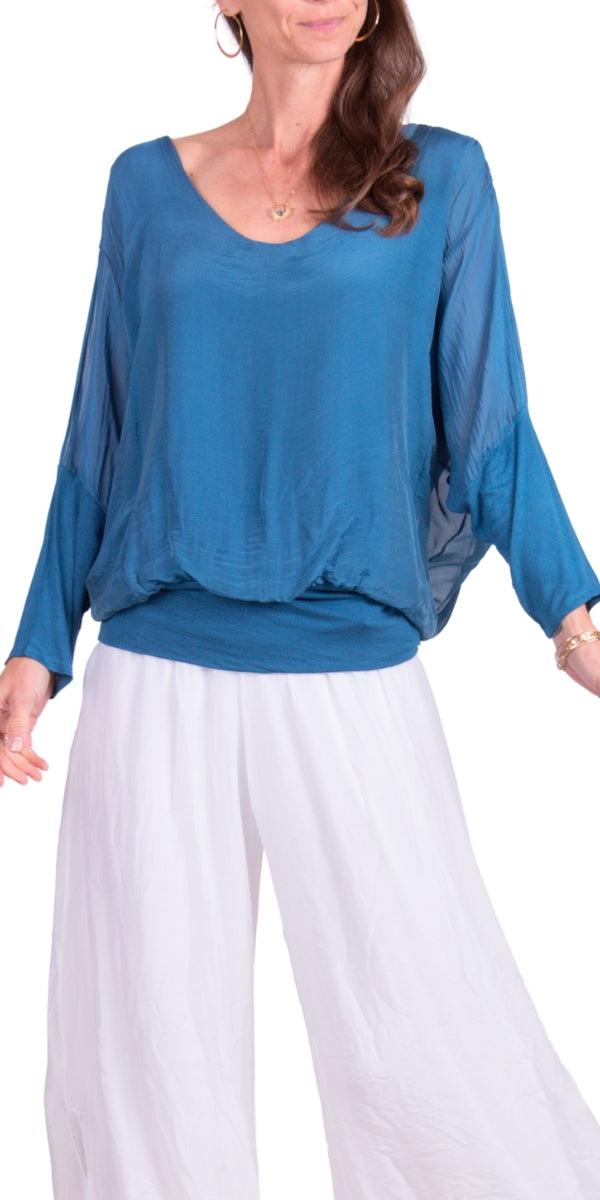 Cavoli Blouse - Gigi Moda - Made in Italy # 100% Silk, Blouse, fall, italian silk, italian top, Made in Italy, Silk, Silk top, Top