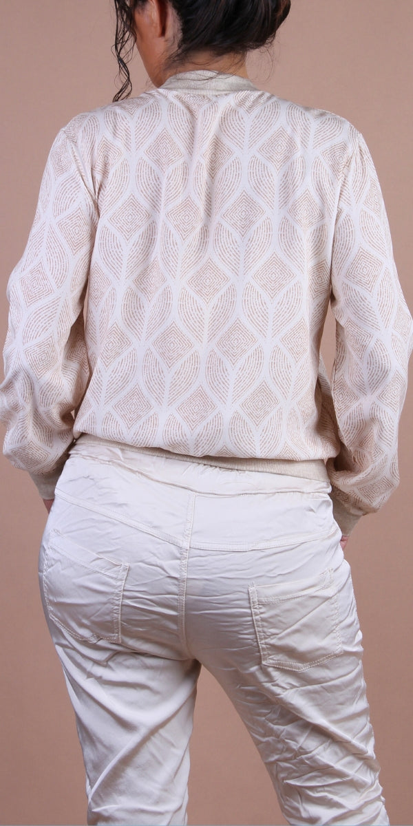 Accona Bomber Jacket - Gigi Moda - Made in Italy # abstract print, block print, bomber jacket, Gigi Moda, Italian jacket, Jacket, Made in Italy, zip up, Zipper