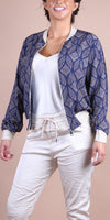 Accona Bomber Jacket - Gigi Moda - Made in Italy # abstract print, block print, bomber jacket, Gigi Moda, Italian jacket, Jacket, Made in Italy, zip up, Zipper
