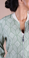 Accona Bomber Jacket - Gigi Moda - Made in Italy # abstract print, block print, bomber jacket, Gigi Moda, Italian jacket, Jacket, Made in Italy, zip up, Zipper