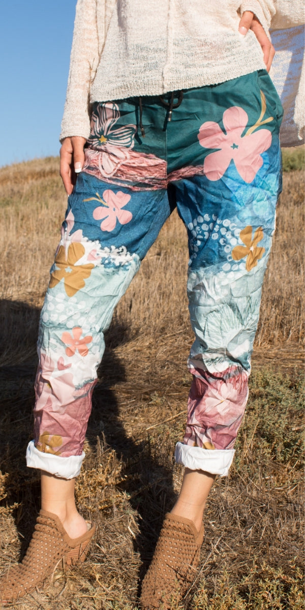 Geniviv Hibiscus Print Pant