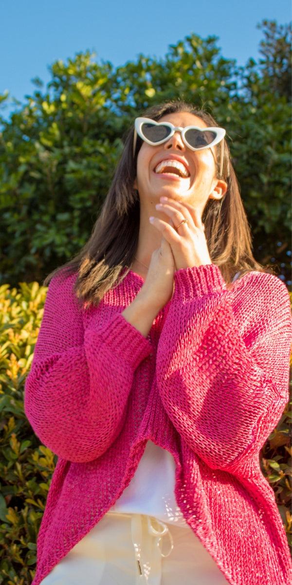 Avola Sweater - Shop Gigi Moda - Made in Italy # cropped sweater, gigi moda, high low, Knit, knit sweater, made in italy, Metallic, one size, Sweater