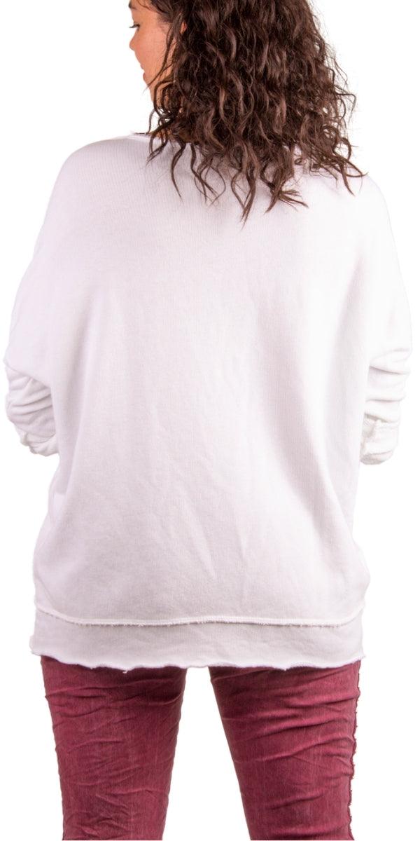 Stassi Sweater Top - Gigi Moda - Made in Italy # animal print, Frayed Edge, Gigi Moda, Knit, Long Sleeve, Made in Italy, maxretail, Metallic, metallic shine, Sweater, Top