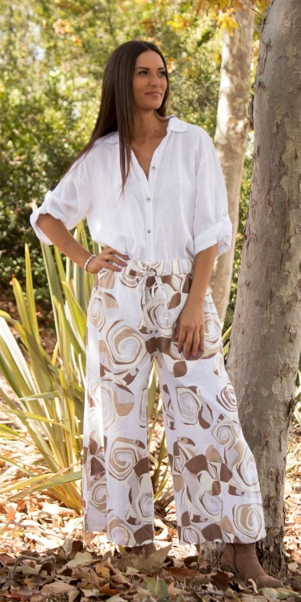 Giulana Vortici Capri Pants