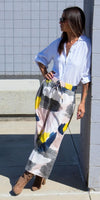 Giulana Brushstroke Capri Pants