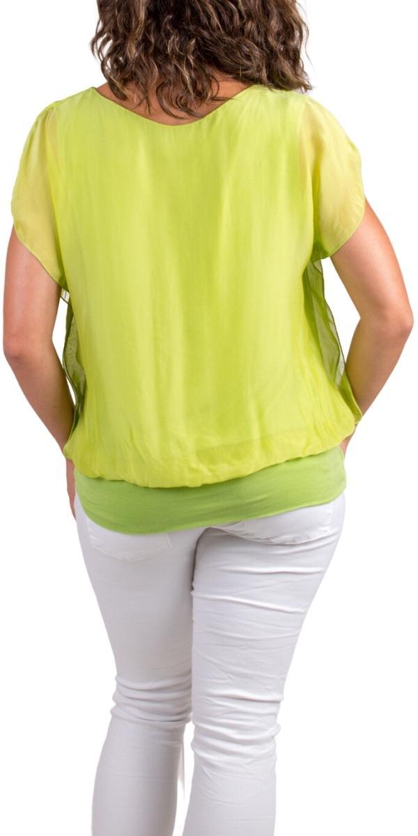 Amante Silk Top - Gigi Moda - Made in Italy # banded bottom, Blouse, flutter sleeve, gigi moda, silk, stretch waistband, top, v-neck