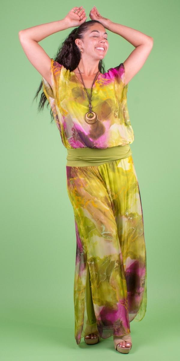 Jasmin Tempesta Slit Pant - Gigi Moda - Made in Italy # 100% Silk, Gigi Moda, italian apparel, italian clothes, Italian Clothing, italian silk, Made in Italy, one size, online shopping, OS, Pants, shop gigi moda, Silk