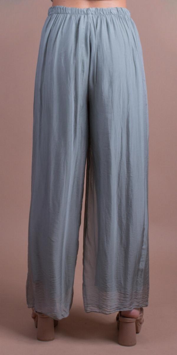 Angelo Silk Pant - Gigi Moda - Made in Italy # 100% Silk, bohemian, comfortable, Double Layer, Elastic Waist Palazzo, free shipping, Gigi Moda, Made in Italy, one size, palazzo, Pant, shop gigi moda, Silk, viscose