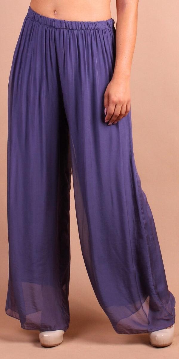 Angelo Silk Pant - Gigi Moda - Made in Italy # 100% Silk, bohemian, comfortable, Double Layer, Elastic Waist Palazzo, free shipping, Gigi Moda, Made in Italy, one size, palazzo, Pant, shop gigi moda, Silk, viscose