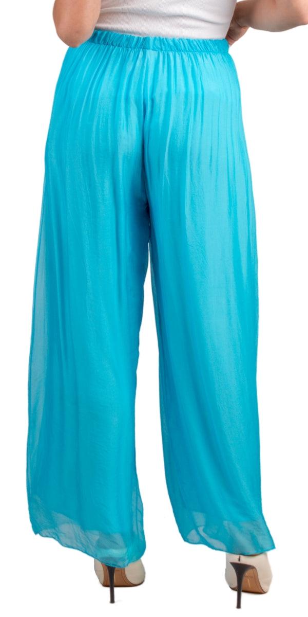 Angelo Silk Pant - Gigi Moda - Made in Italy # 100% Silk, bohemian, comfortable, Double Layer, Elastic Waist Palazzo, free shipping, Gigi Moda, Made in Italy, one size, palazzo, Pant, shop gigi moda, Silk, viscose