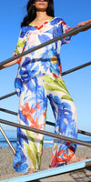 Angelo Tropical Silk Pant - Gigi Moda - Made in Italy # 100% Silk, bohemian, comfortable, Double Layer, Elastic Waist Palazzo, free shipping, Gigi Moda, Made in Italy, one size, palazzo, Pant, shop gigi moda, Silk, tropical, tropical print, viscose