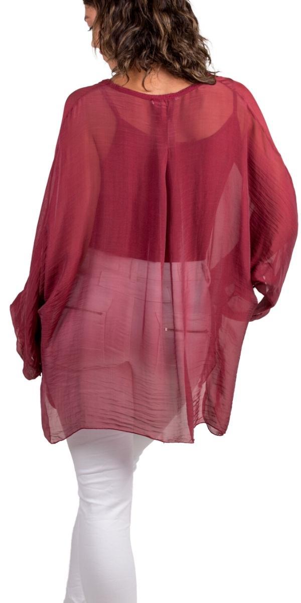 Angelo Silk Blouse - Gigi Moda - Made in Italy # 100% Silk, 2 piece, Blouse, button down, button up, comforatable fit, Dolman sleeve, dolman sleeves, italian silk top, made in italy, matching set, silk blouse, Silk top, Tops, womans clothing