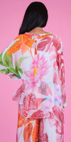 Angelo Tropical Silk Blouse - Gigi Moda - Made in Italy # 2 piece, Blouse, button down, button up, comforatable fit, Dolman sleeve, dolman sleeves, floral, floral design, Floral Print, italian silk top, made in italy, silk blouse, Silk top, Tops, tropical, tropical print, womans clothing