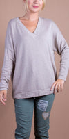 Ghita Sweater - Shop Gigi Moda - Made in Italy # comforatable fit, Gigi Moda, gigi moda. made in italy, Knit, knit sweater, Long Sleeve, made in italy, shop gigi moda, Sweater, V-Neck, womans clothing