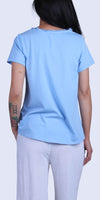 Lazio Top - Gigi Moda - Made in Italy # Blouse, Blouses, clothing for women, comforatable fit, comfy, Gigi Moda, italian clothes, Italian Clothing, italian fashion, italian top, Made in Italy, one size, raw edge, Round Neck, shopgigimoda, short sleeve, short sleeve top, Top, womans clothing, womens fashion, Womens Tops