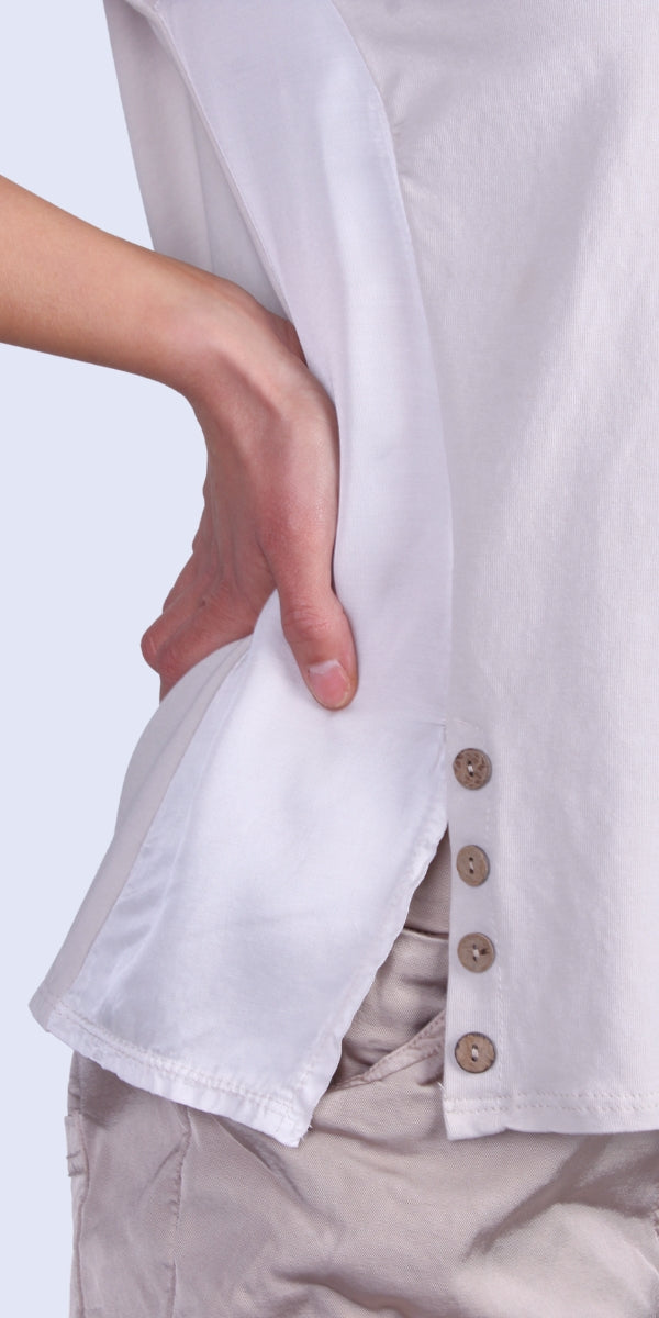 Lazio Top - Gigi Moda - Made in Italy # Blouse, Blouses, clothing for women, comforatable fit, comfy, Gigi Moda, italian clothes, Italian Clothing, italian fashion, italian top, Made in Italy, one size, raw edge, Round Neck, shopgigimoda, short sleeve, short sleeve top, Top, womans clothing, womens fashion, Womens Tops