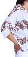 Masseria Button-Down Shirt - Gigi Moda - Made in Italy # 100% Cotton, button down, cow print, front tie, Gigi Moda, italian apparel, italian brand, Italian Clothing, italian shirt, Made in Italy, OS, Rolled Sleeves, shirt, shop gigi moda, Top