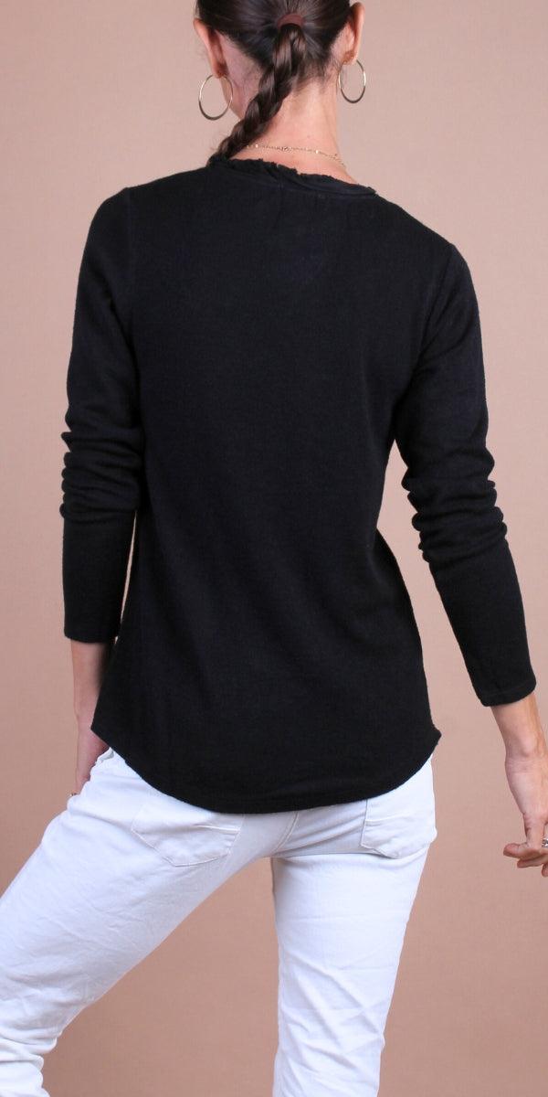 Gaia Knit Top - Gigi Moda - Made in Italy # comforatable fit, Gigi Moda, Knit, Long Sleeve, made in italy, Pocket, shop gigi moda, Soft, womans clothing