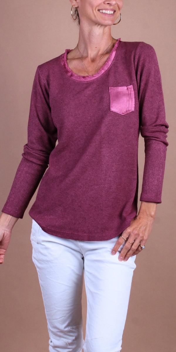 Gaia Knit Top - Gigi Moda - Made in Italy # comforatable fit, Gigi Moda, Knit, Long Sleeve, made in italy, Pocket, shop gigi moda, Soft, womans clothing